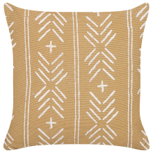 Throw Cushion BANYAN 45 x 45 cm Cotton Beige Geometric Pattern