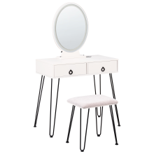 Dressing Table with Mirror and Stool SOYE LED White