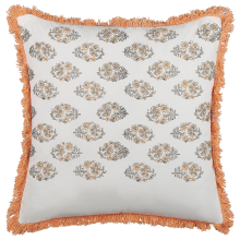 Throw Cushion SATIVUS 45 x 45 cm Cotton Orange Floral Pattern