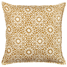 Throw Cushion CEIBA 45 x 45 cm Cotton Beige Geometric Pattern