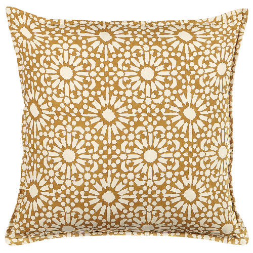 Beliani Throw Cushion CEIBA 45 x 45 cm Cotton Beige Geometric Pattern