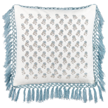 Throw Cushion PALLIDA 45 x 45 cm Cotton Blue Floral Pattern