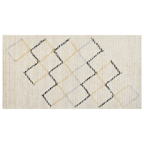 Beliani Rug TEZPUR Beige 80 x 150 cm Cotton