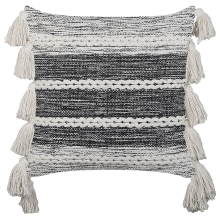 Throw Cushion ROCHEA 45 x 45 cm Cotton Black Striped
