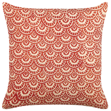 Throw Cushion RHUS 45 x 45 cm Cotton Red Geometric Pattern