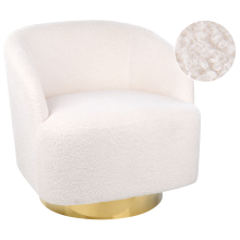 Swivel Armchair LAVIK Boucle Off-White
