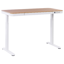 Electric Adjustable Standing Desk KENLY 120 cm 60 cm with USB Port Brown/ White