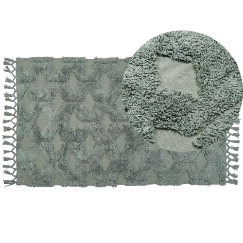 Beliani Rug KARS Green 80 x 150 cm Cotton
