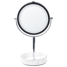 Makeup Mirror LED SAVOIE White/ Silver