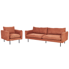 Living Room Set 4 Seater VINTERBRO Chenille Golden Brown