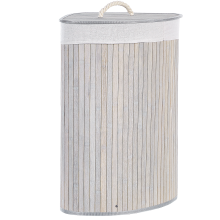Laundry Basket MATARA Bamboo Light Grey 57 L