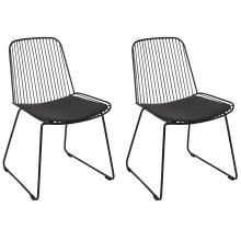 Set of 2 Dining Chairs PENSACOLA Metal Black
