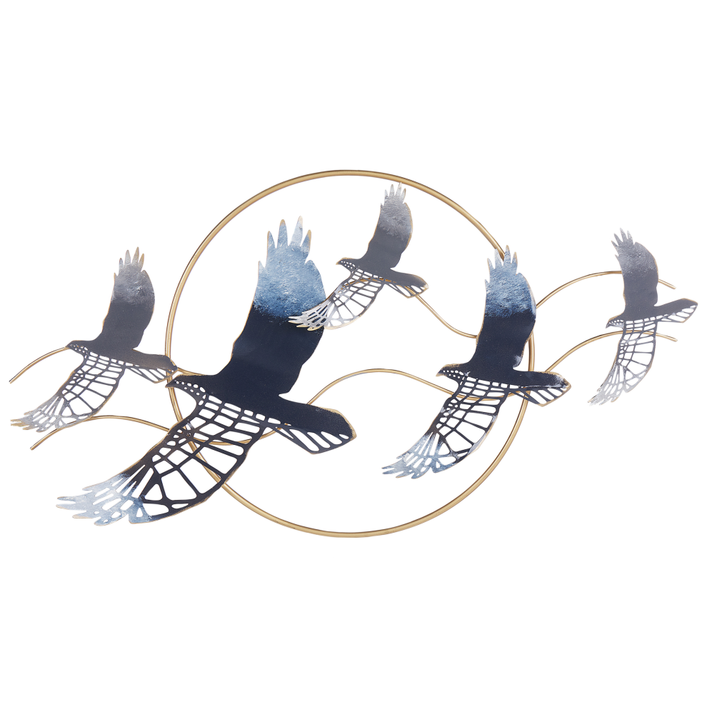 Beliani Wall Decor Bird Tellurium 50 Cm Metal Gold