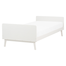 Bed Pine Wood BONNAC 90 x 200 cm (EU Single) White