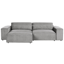 Modular Sofa 2 Seater HELLNAR Grey Fabric with Ottoman