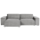 Beliani Modular Sofa 2 Seater HELLNAR Grey Fabric with Ottoman 1