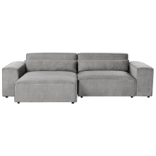 Modular Corner Sofa 3 Seater HELLNAR Right Hand Grey Fabric