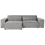 Beliani Modular Corner Sofa 3 Seater HELLNAR Right Hand Grey Fabric 1