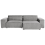 Beliani Modular Corner Sofa 3 Seater HELLNAR Left Hand Grey Fabric 1