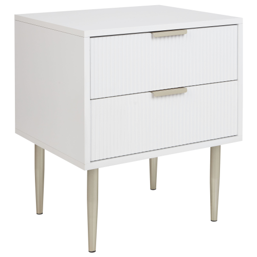 Beliani 2 Drawer Bedside Table SOHO White