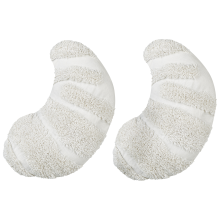 Set of 2 Decorative Cushions SNOWDROP 40 x 25 cm Cotton White