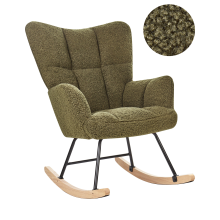 Rocking Chair OULU Boucle Dark Green