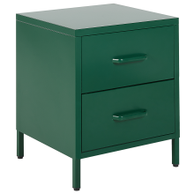 2 Drawer Bedside Table MALAVI Metal Green