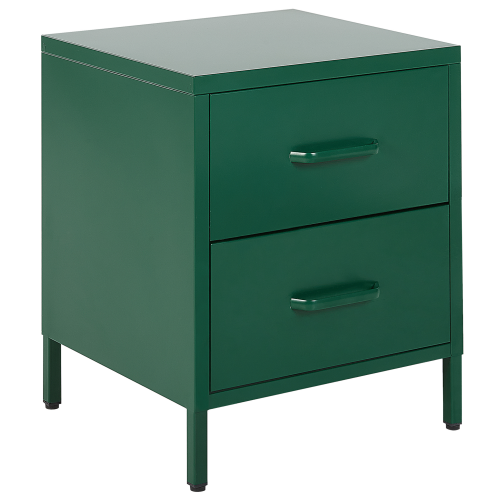 Beliani 2 Drawer Bedside Table MALAVI Metal Green