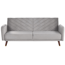 Sofa Bed 3 Seater SENJA Velvet Light Grey