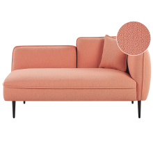 Right-Hand Chaise Longue CHEVANNES Boucle Peach Pink