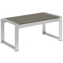 Garden Coffee Table SALERNO 90 cm 50 cm Metal Dark Grey