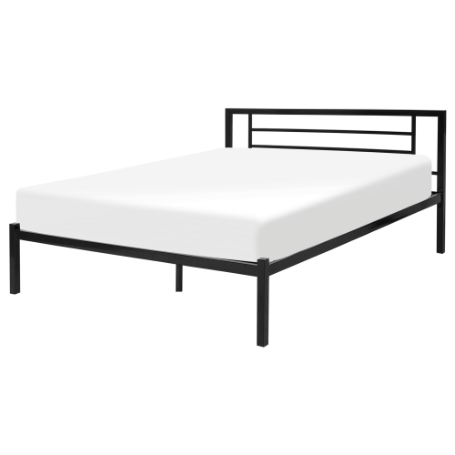 Beliani Bed Metal CUSSET 140 x 200 cm (EU Double) Black