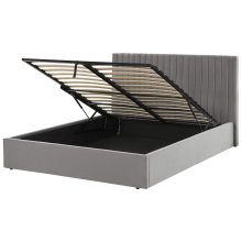 Ottoman Bed VION Velvet Grey 160 x 200 cm (EU King Size)