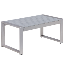 Garden Coffee Table SALERNO 90 cm 50 cm Metal Light Grey