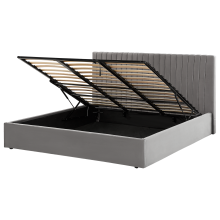 Ottoman Bed VION Velvet Grey 180 x 200 cm (EU Super King)