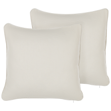 Set of 2 Decorative Cushions HELIOTROPE 45 x 45 cm White Solid