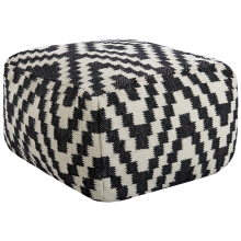 Pouffe KNIDOS Wool Black/ White