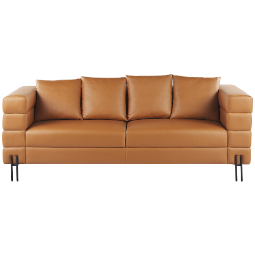 Beliani Sofa 3 Seater GRANNA Faux Leather Brown
