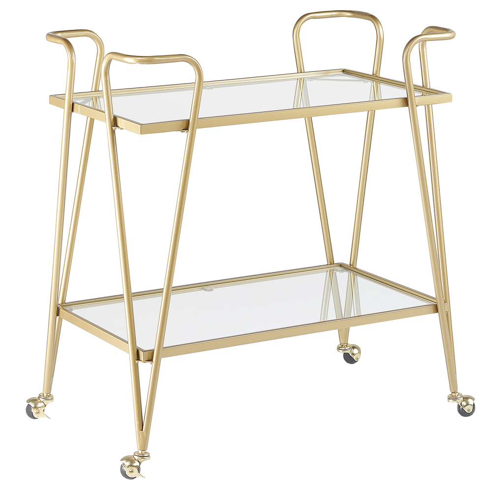 Beliani Kitchen Trolley Noti Metal Gold