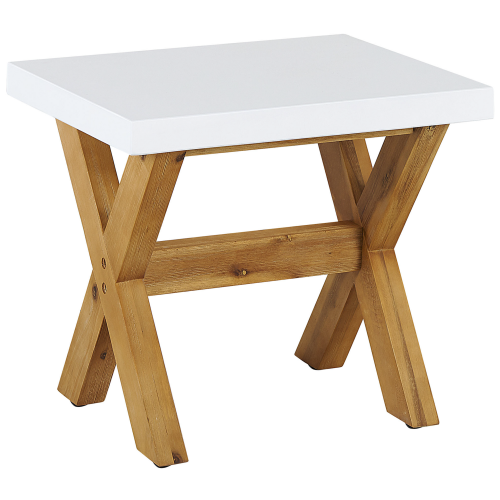 Beliani Garden Stool OLBIA Concrete White