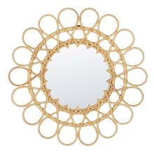 Wall Mirror BABAI 60 cm 60 cm Rattan Natural