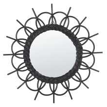 Wall Mirror TELAKIA 60 cm 60 cm Rattan Black