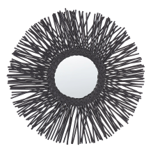 Wall Mirror KALASIN 60 cm 60 cm Rattan Black