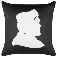 Throw Cushion FRANKLINIA 45 x 45 cm Velvet Black Abstract Pattern