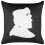 Beliani Throw Cushion FRANKLINIA 45 x 45 cm Velvet Black Abstract Pattern 1