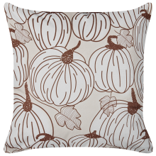 Throw Cushion GOURD 45 x 45 cm Velvet Beige Plant Pattern