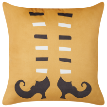 Throw Cushion COVASNA 45 x 45 cm Velvet Orange Abstract Pattern