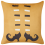 Beliani Throw Cushion COVASNA 45 x 45 cm Velvet Orange Abstract Pattern 1