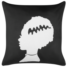 Throw Cushion MANDEVILLA 45 x 45 cm Velvet Black Abstract Pattern