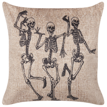 Throw Cushion MORTESTI 45 x 45 cm Velvet Light Beige Abstract Pattern